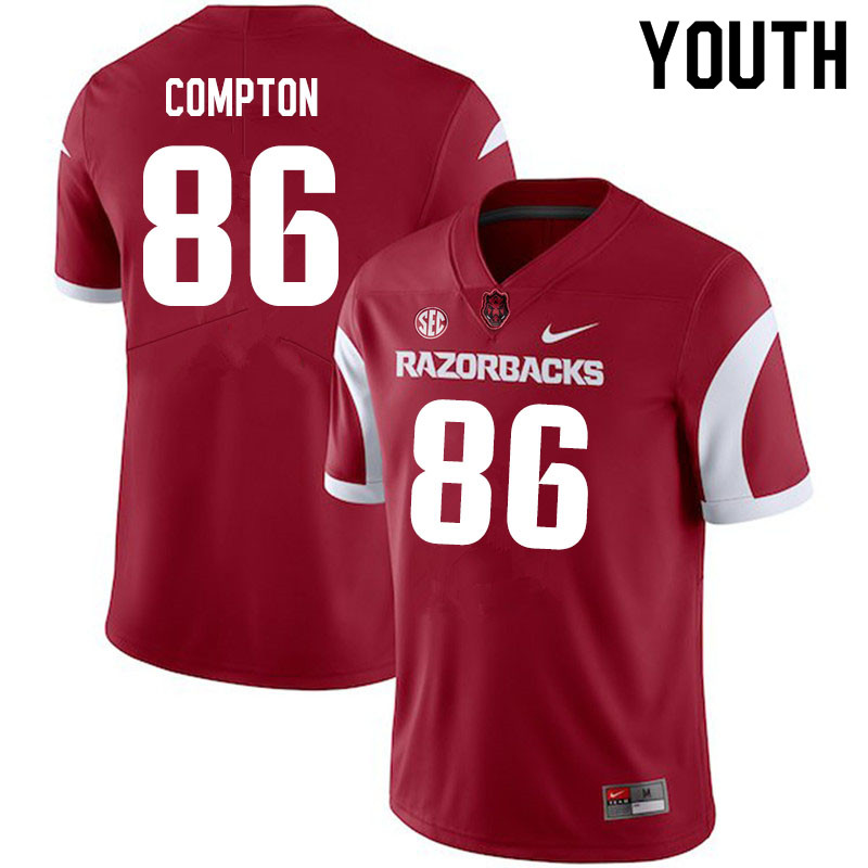 Youth #86 Kevin Compton Arkansas Razorbacks College Football Jerseys Sale-Cardinal